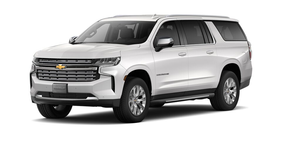 Chevrolet Suburban 2023 con faros LED en color blanco platino