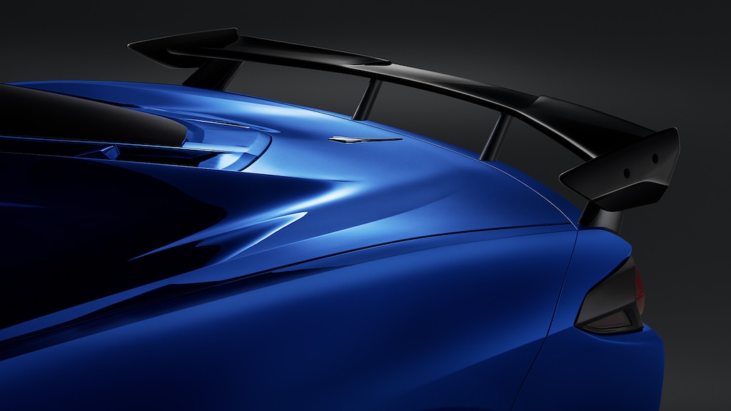 Spoiler black para Chevrolet Corvette 2025, carro deportivo de lujo